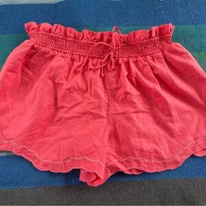 Anthropologie Maeve Women's Coral Scallop Hem Shorts